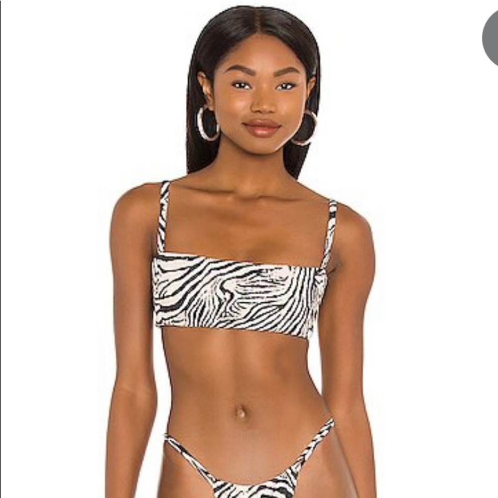 Excellent Condition! SOLD OUT Montce Swim Zebra Scrunch Bikini Top Sz L